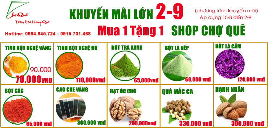 khuyến mãi lớn 2-9 tại chợ quê